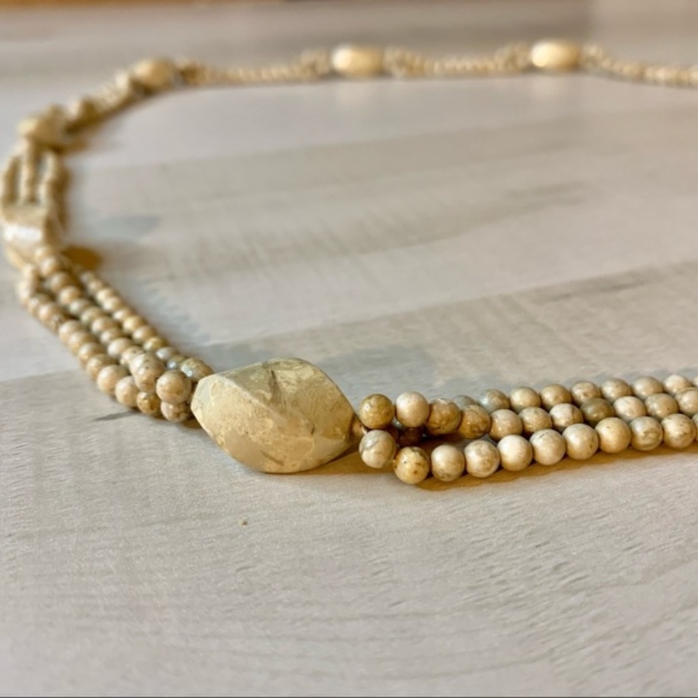 Stone Marble Look Statement Necklace